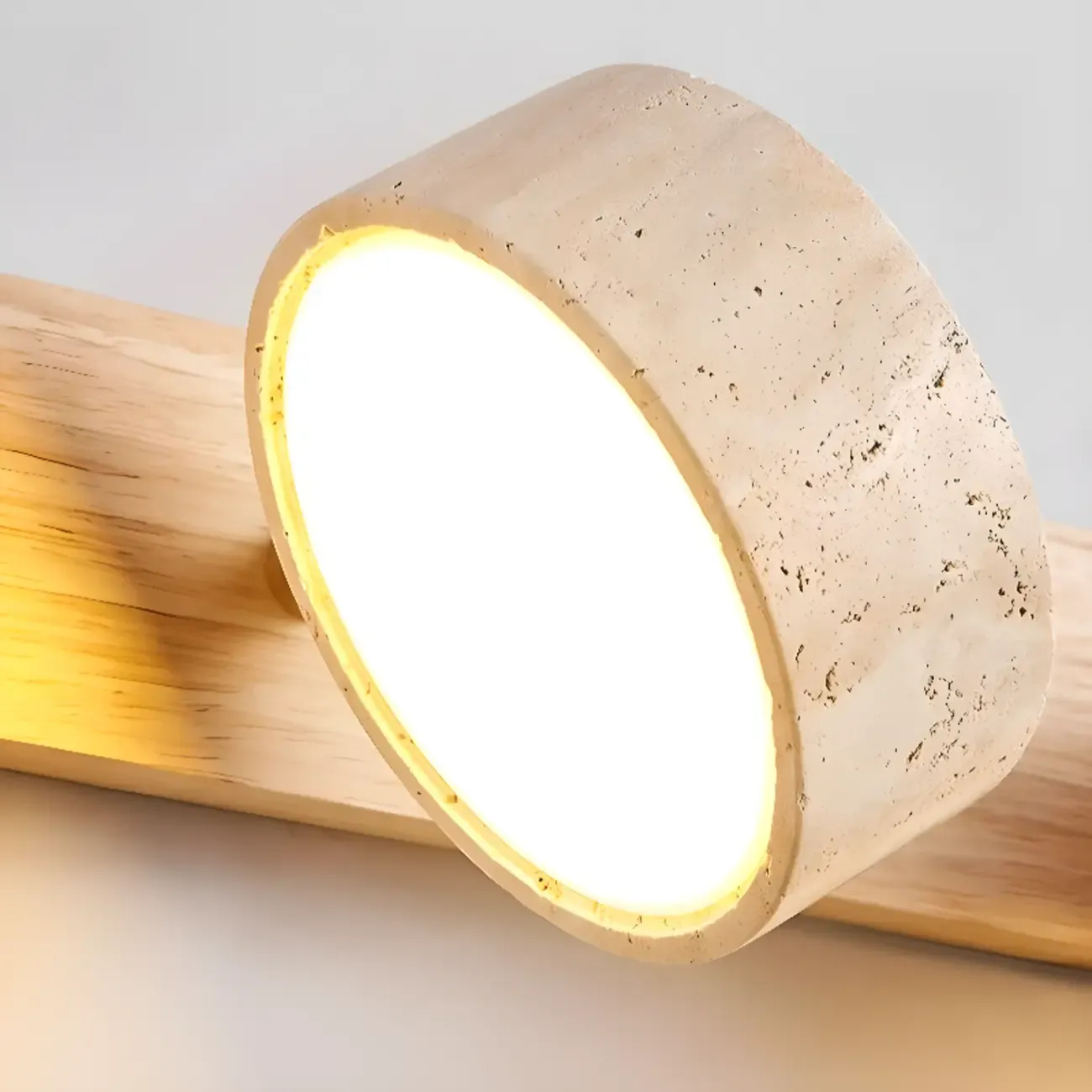 Simplistic Geometric Vanity Wall Light with Beige LampShade Image - 17