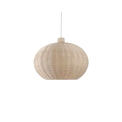 Wabi-Sabi Style Rattan Round Lantern Pendant Lamp for Living room Image - 4