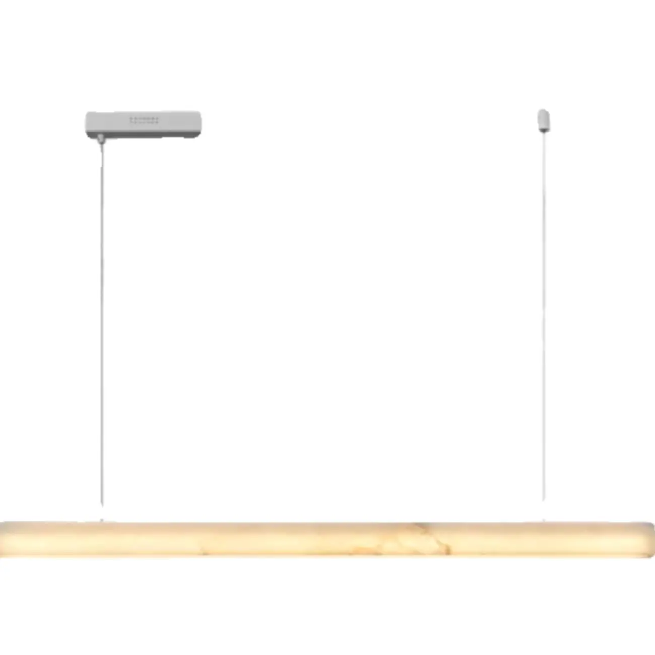 White Stone Linear LED Island Pendant Light In Rectangle Shape Image - 6 | homeyfad