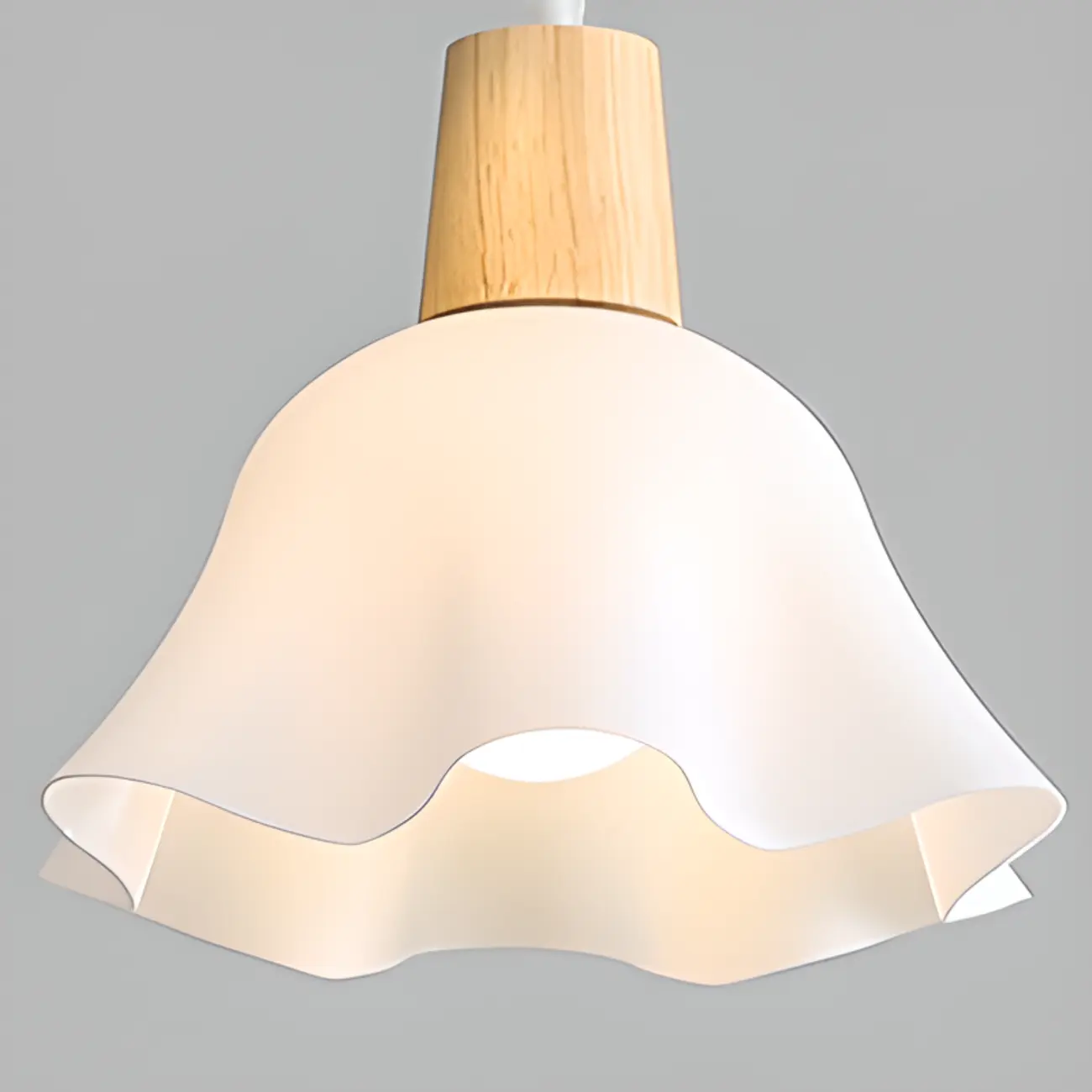 3 Lights Elegant Wooden Island Light with Acrylic Flower Shade Image - 10 | homeyfad