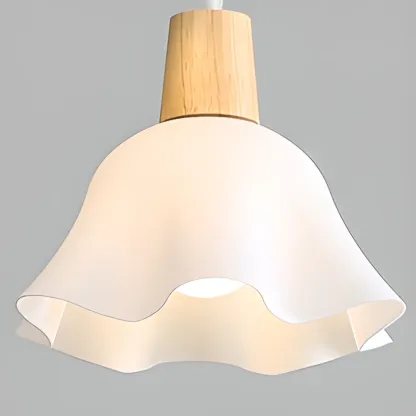 3 Lights Elegant Wooden Island Light with Acrylic Flower Shade Image - 10