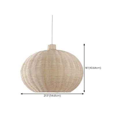 Wabi-Sabi Style Rattan Round Lantern Pendant Lamp for Living room #size