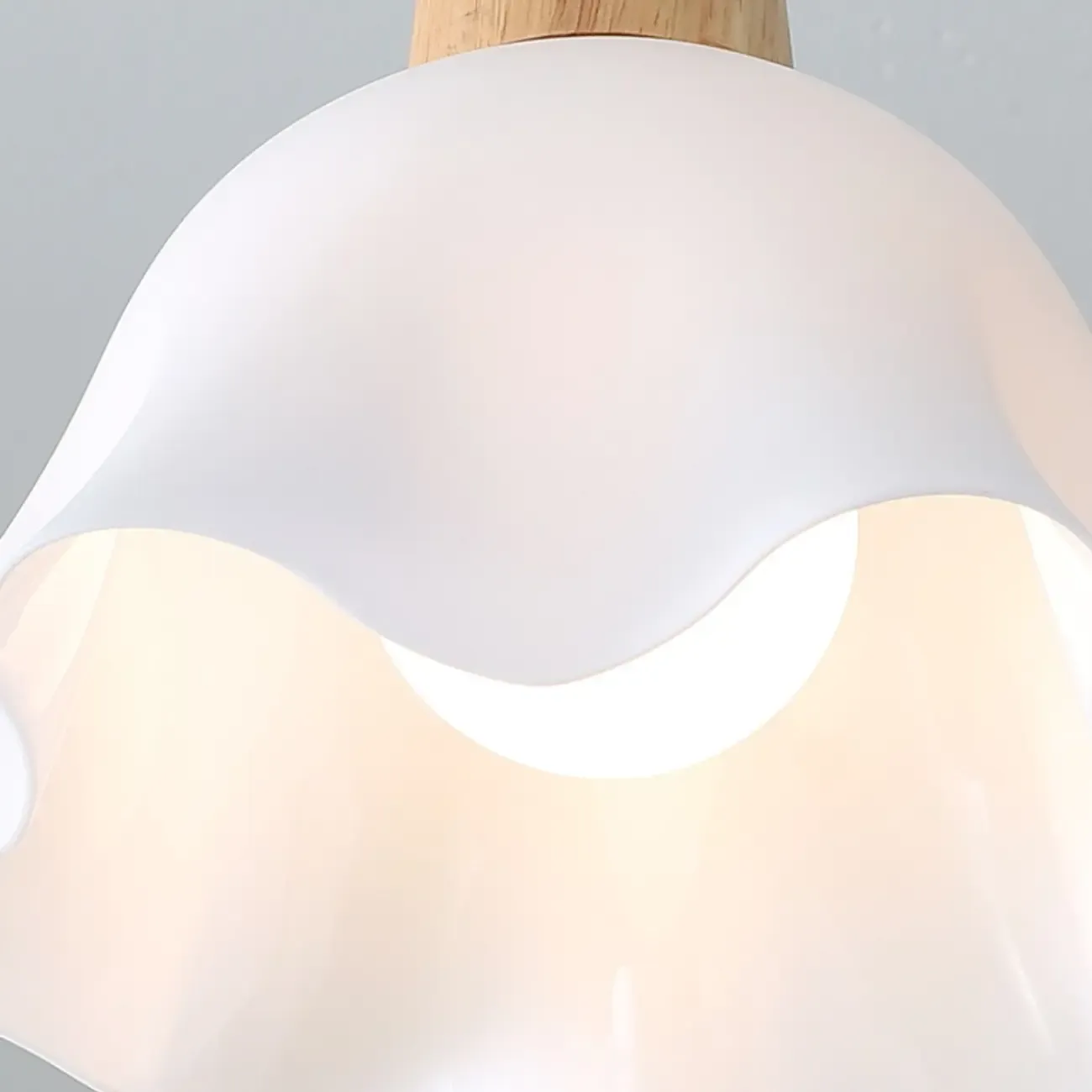 3 Lights Elegant Wooden Island Light with Acrylic Flower Shade Image - 11