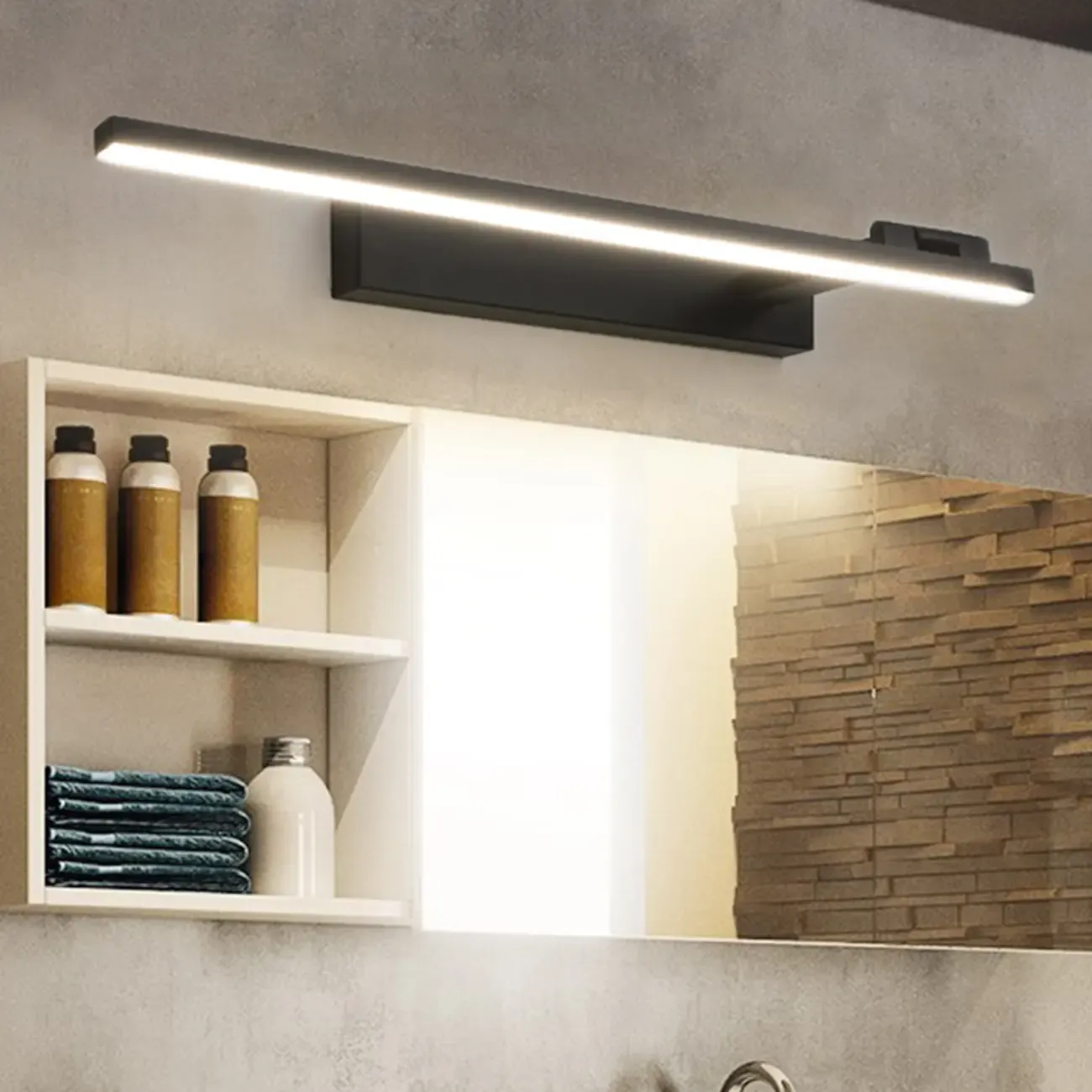 Simplistic Linear Strip Vanity Lights for Bathroom Image - 8