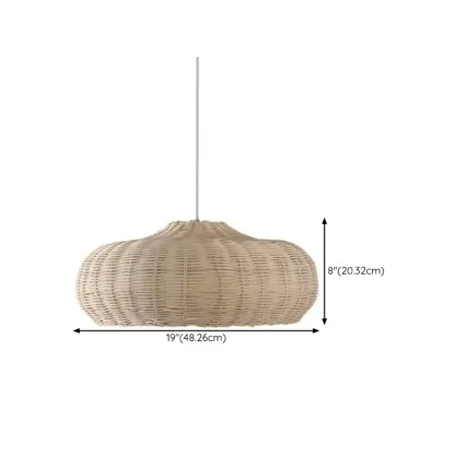 Wabi-Sabi Style Rattan Round Lantern Pendant Lamp for Living room Image - 10