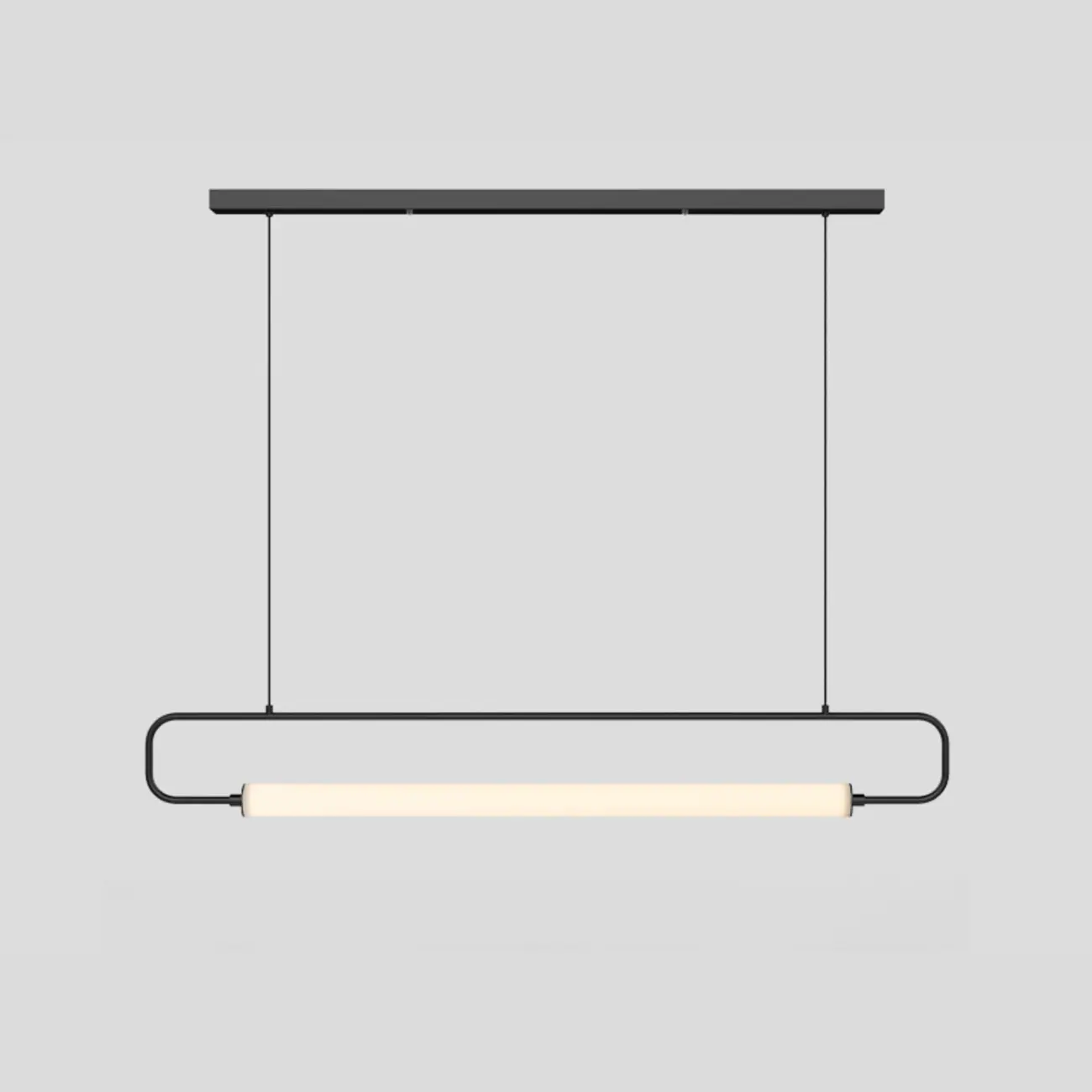 Simple Black Linear Island Light for Kitchen Metal Pendant Light Image - 5 | homeyfad