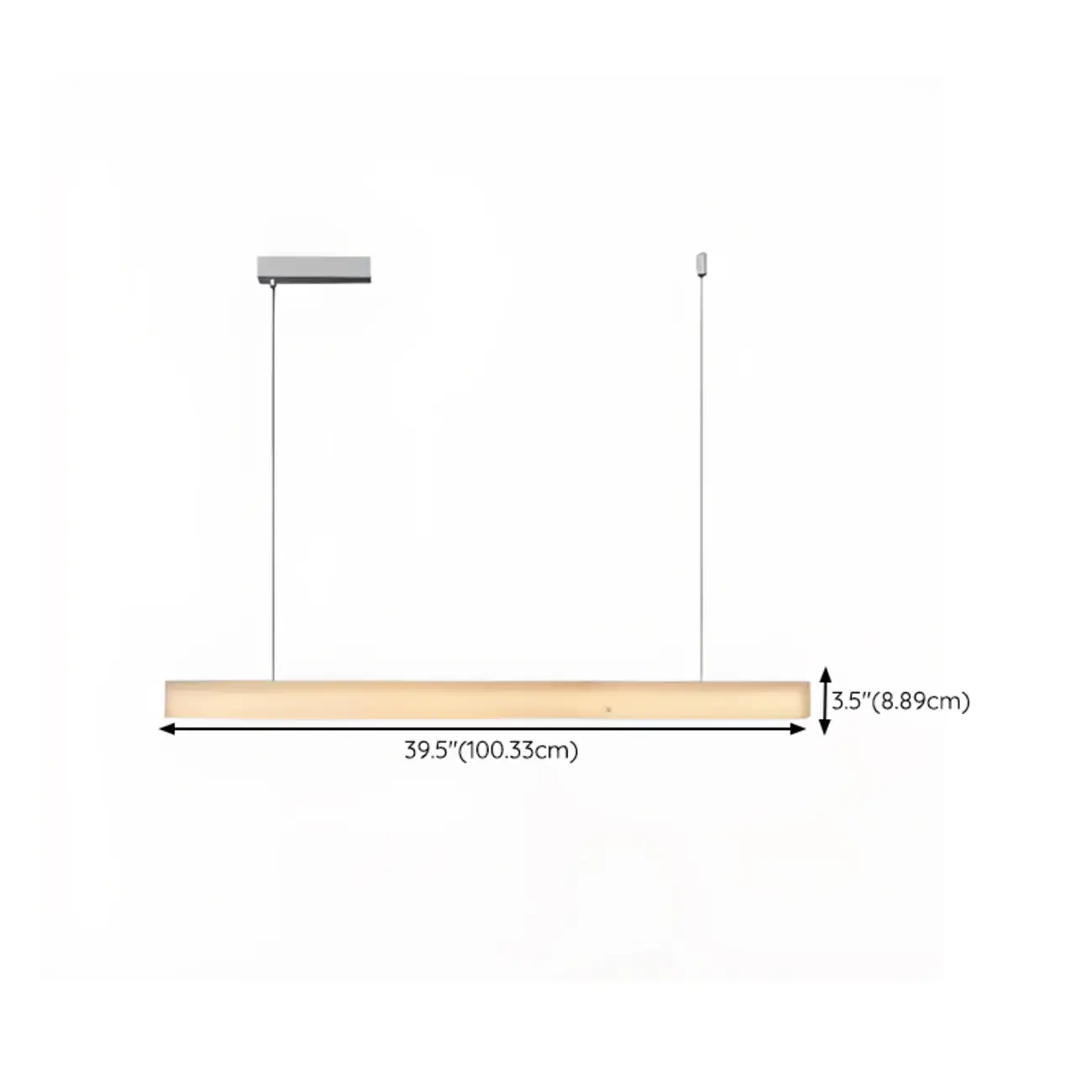 White Stone Linear LED Island Pendant Light In Rectangle Shape #size | homeyfad