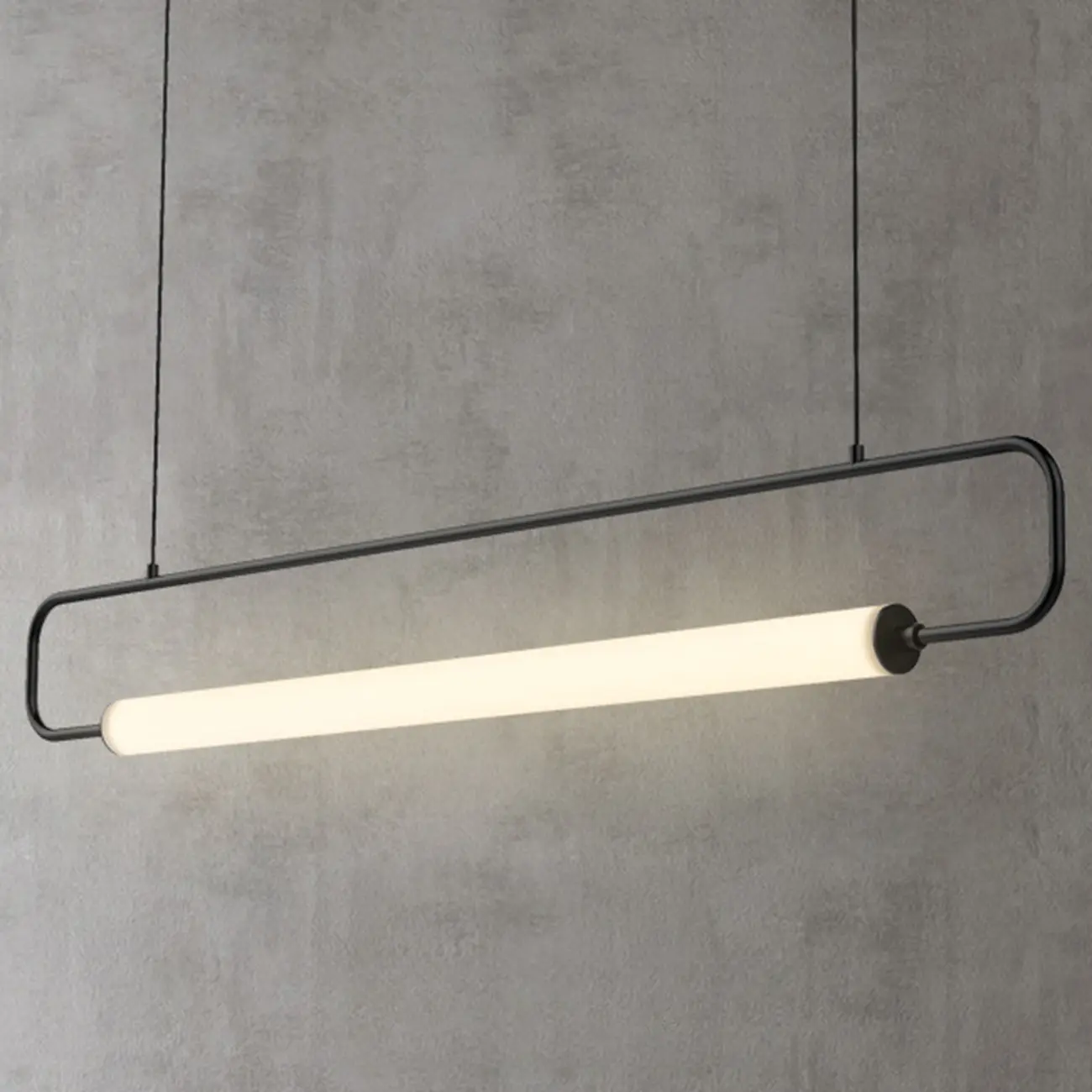 Simple Black Linear Island Light for Kitchen Metal Pendant Light Image - 6 | homeyfad