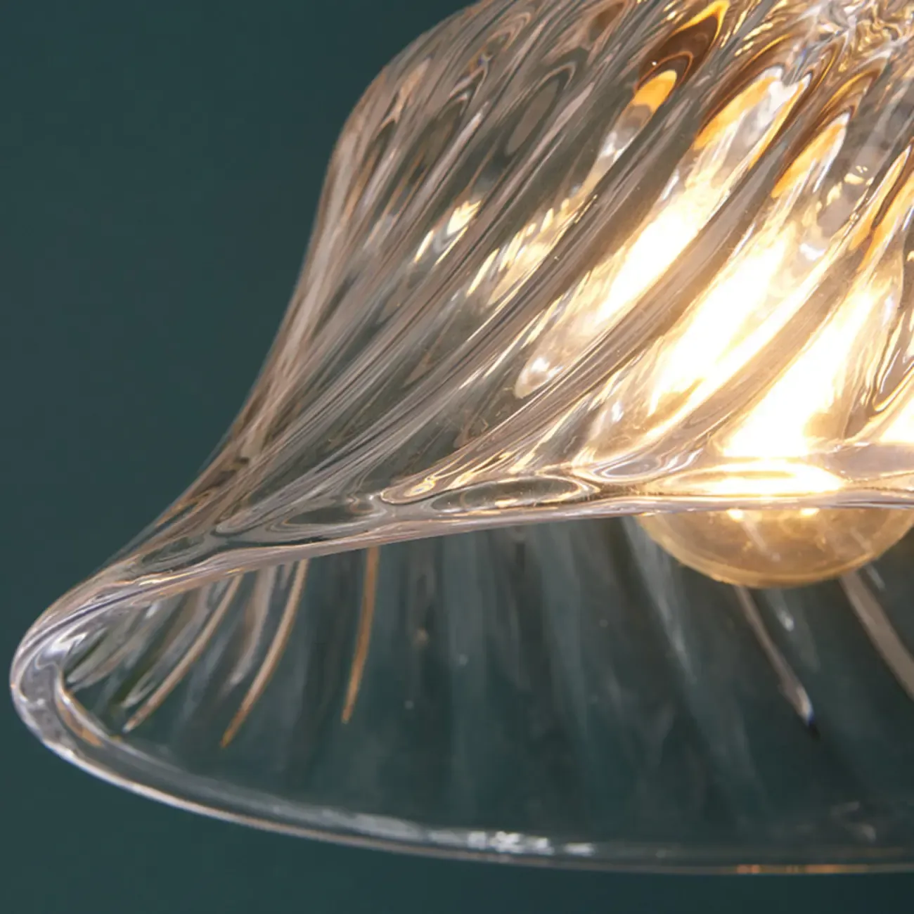 Vintage Clear Glass Water Ripple Pendant Lamp for Dining Room Image - 10