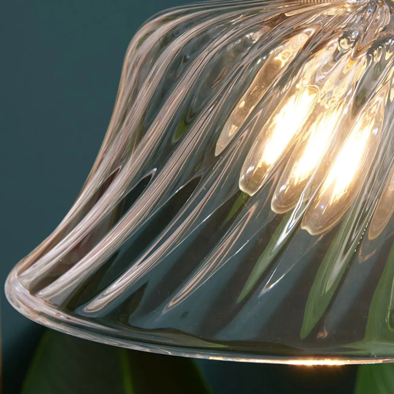 Vintage Clear Glass Water Ripple Pendant Lamp for Dining Room Image - 11