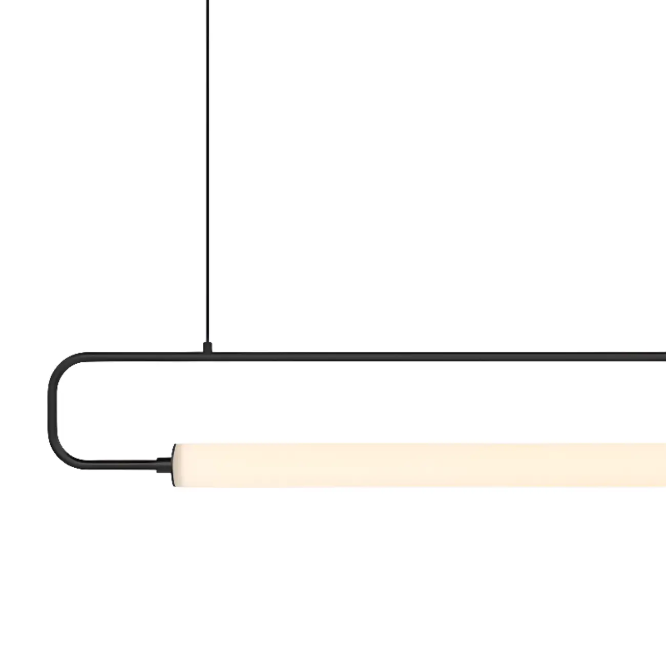 Simple Black Linear Island Light for Kitchen Metal Pendant Light Image - 9 | homeyfad