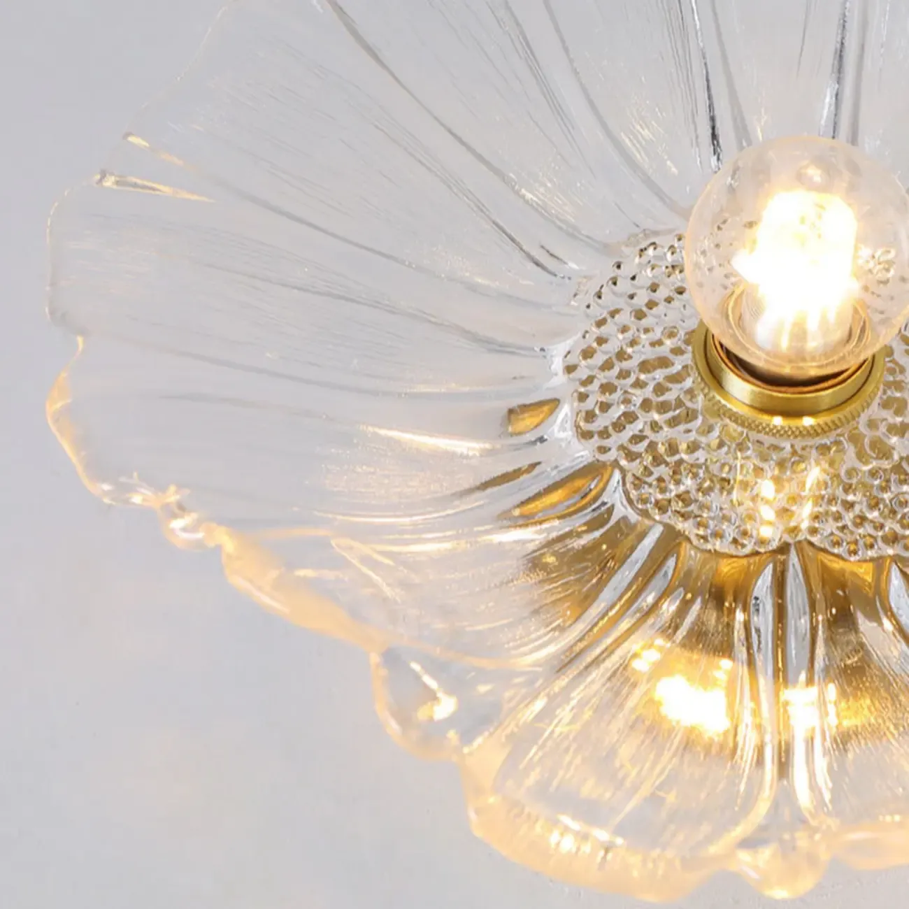 Clear Floral Glass Pendant Light for Modern Living Room Image - 8