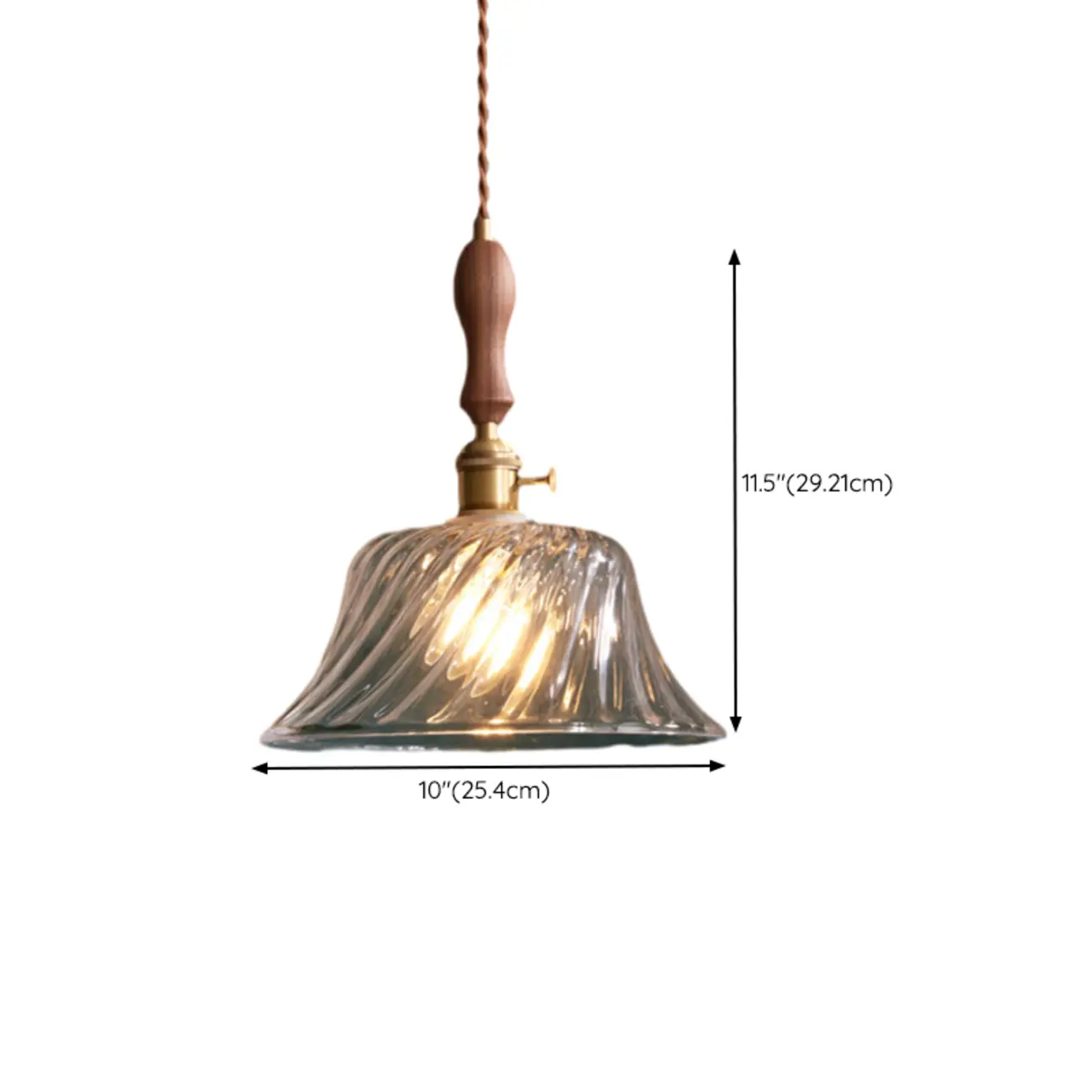 Vintage Clear Glass Water Ripple Pendant Lamp for Dining Room Image - 13 | homeyfad