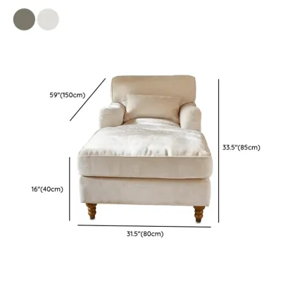 Modern Wooden Chaise Lounge with Dual-Sided Arm for Indoor Living Room #size