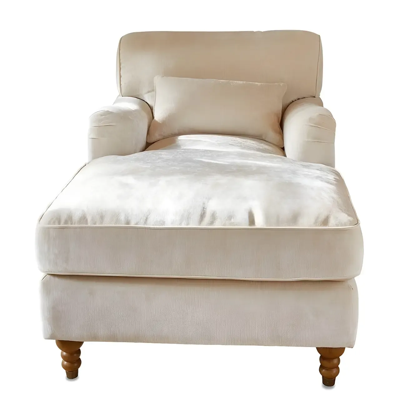 Modern Wooden Chaise Lounge with Dual-Sided Arm for Indoor Living Room Image - 7
