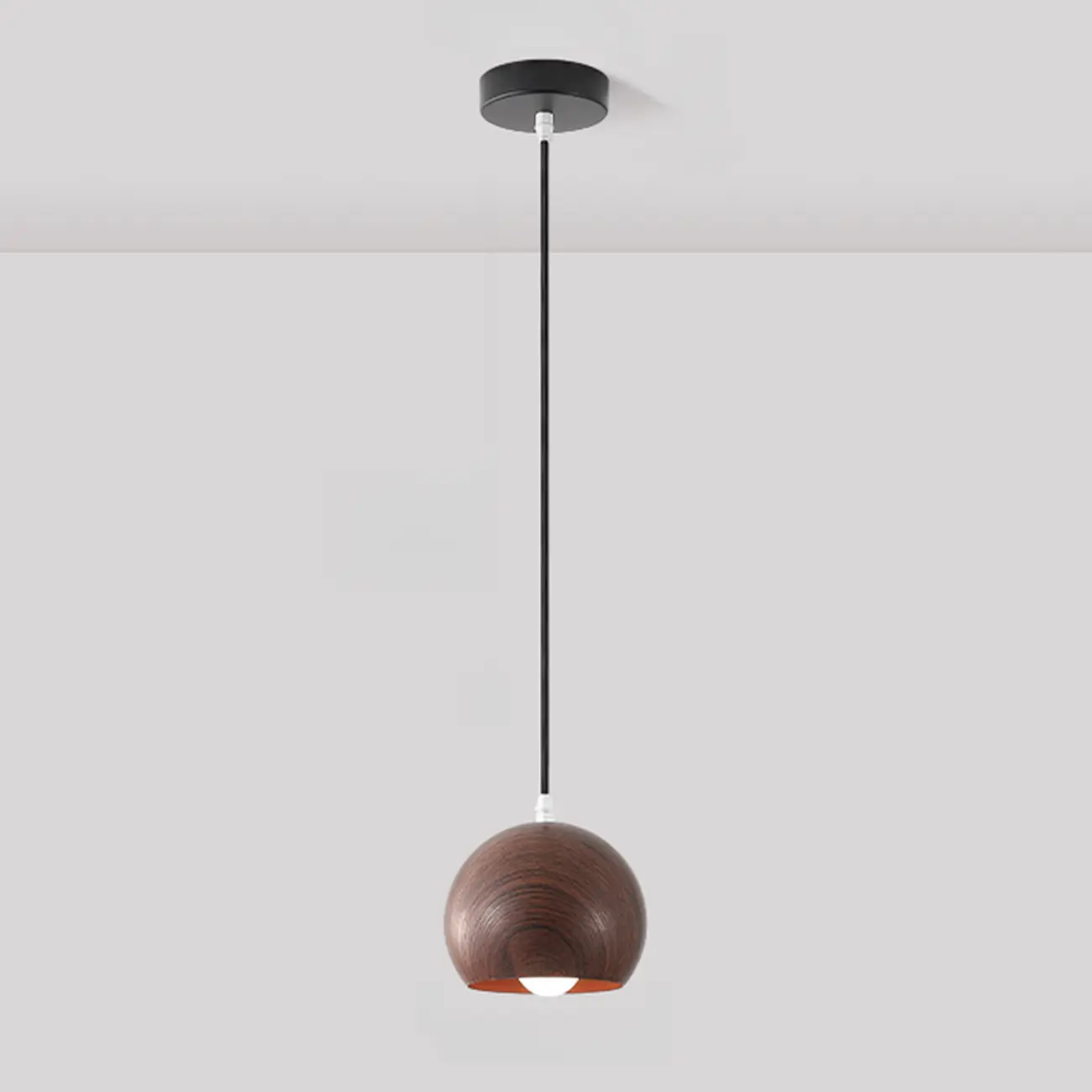 Minimalist Mini Wood Globe Pendant Light for Bedside Image - 2 | homeyfad