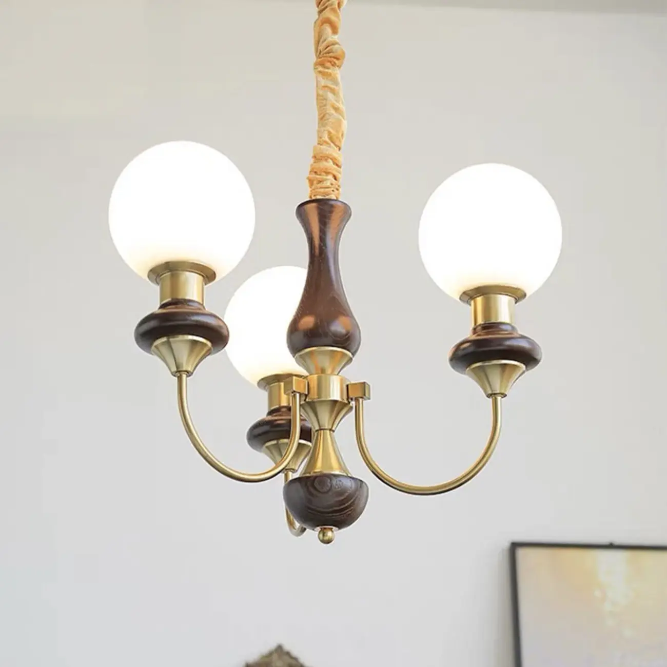 Modern Vintage Globe Chandelier with Glass Lampshade Image - 5 | homeyfad