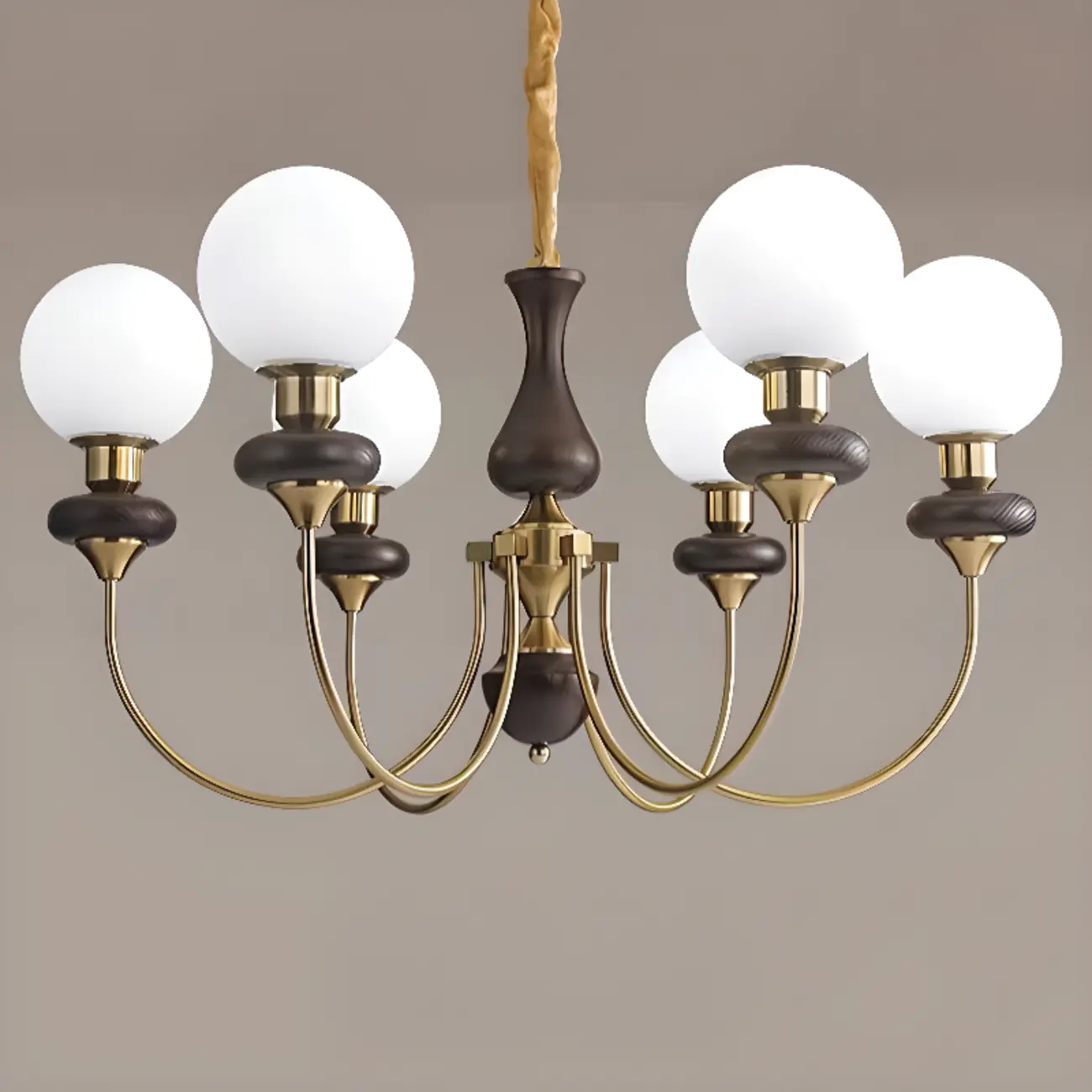 Modern Vintage Globe Chandelier with Glass Lampshade Image - 6 | homeyfad