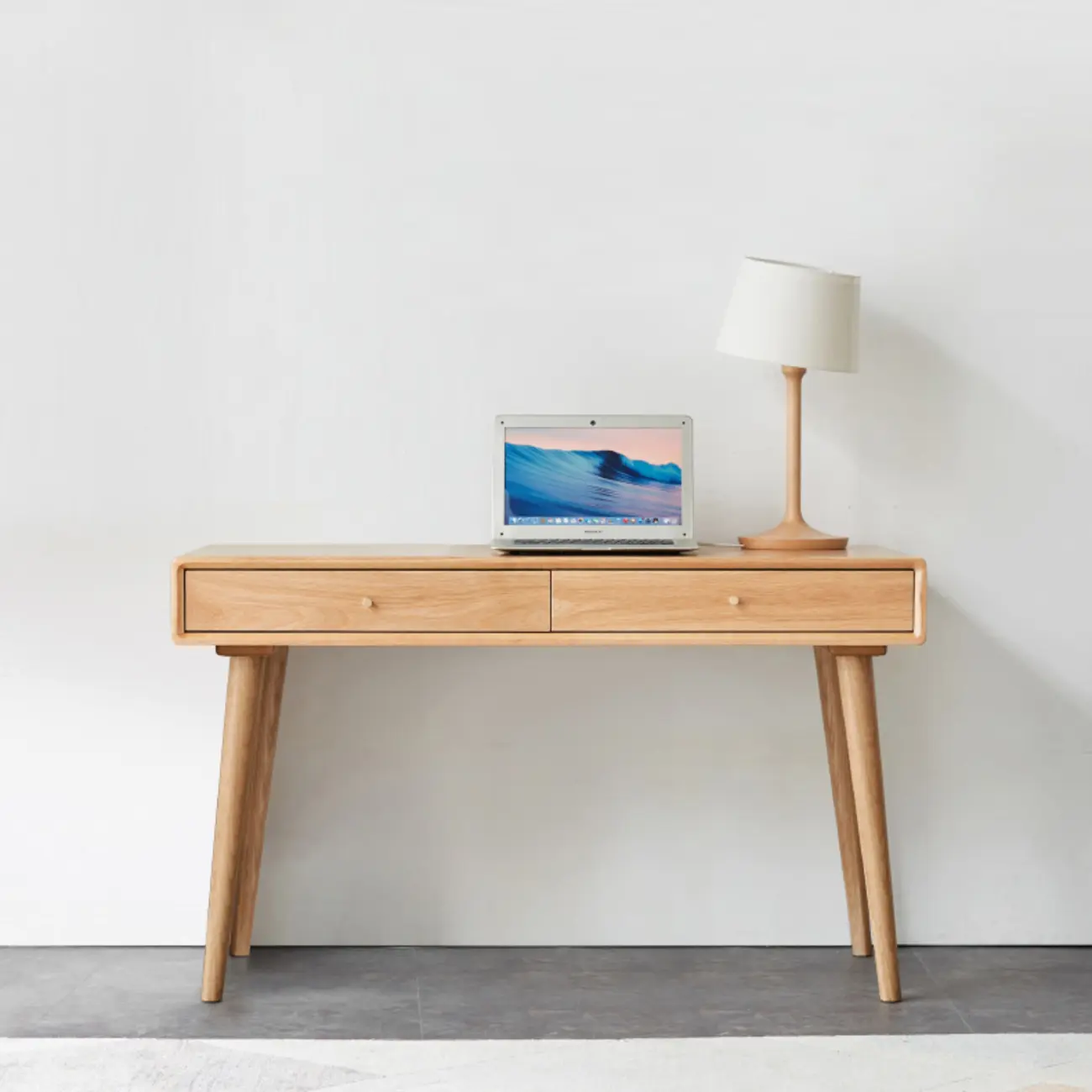 Modern Wooden Writing Desk with Drawers & Shelves in Walnut Image - 8 | homeyfad