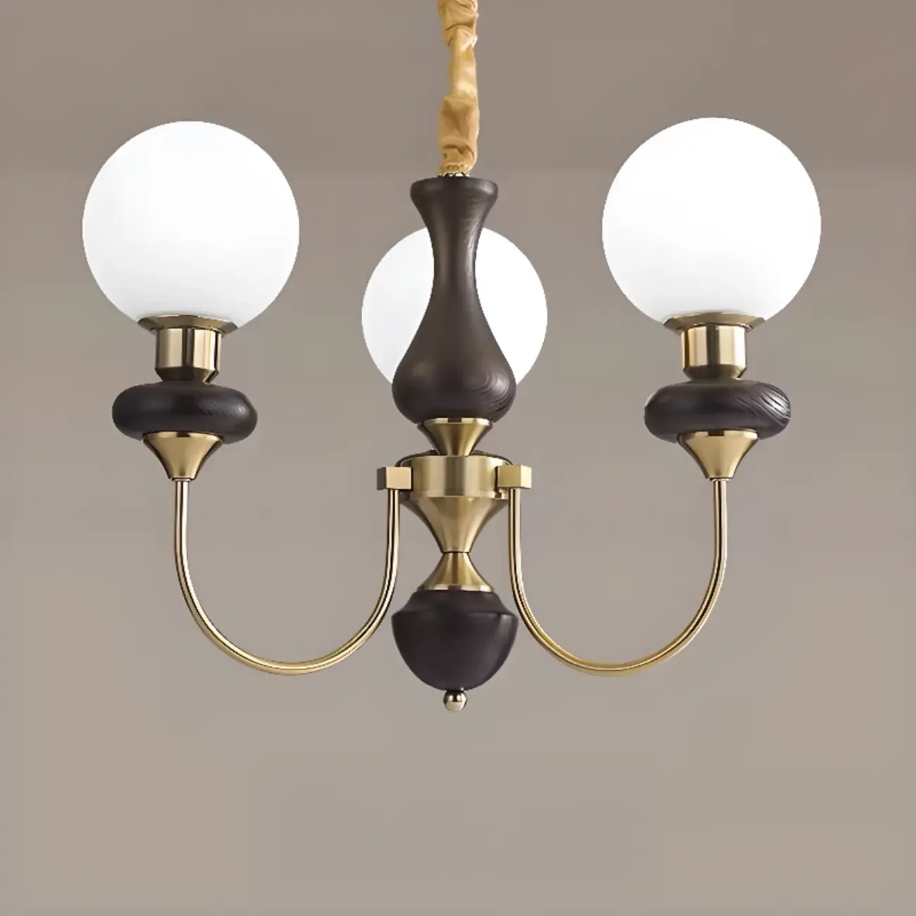 Modern Vintage Globe Chandelier with Glass Lampshade Image - 7