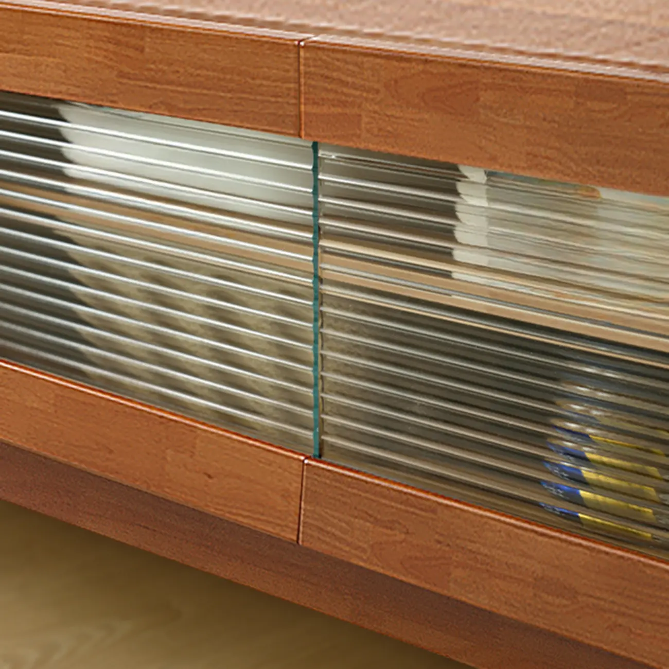 71" Rectangle Cherry Wood TV Stand with Cabinet & Drawers Image - 10 | homeyfad