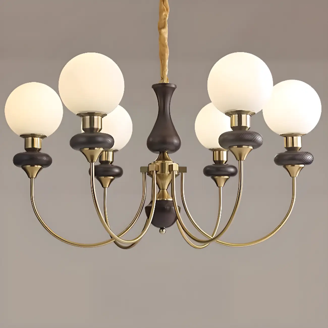 Modern Vintage Globe Chandelier with Glass Lampshade Image - 8 | homeyfad