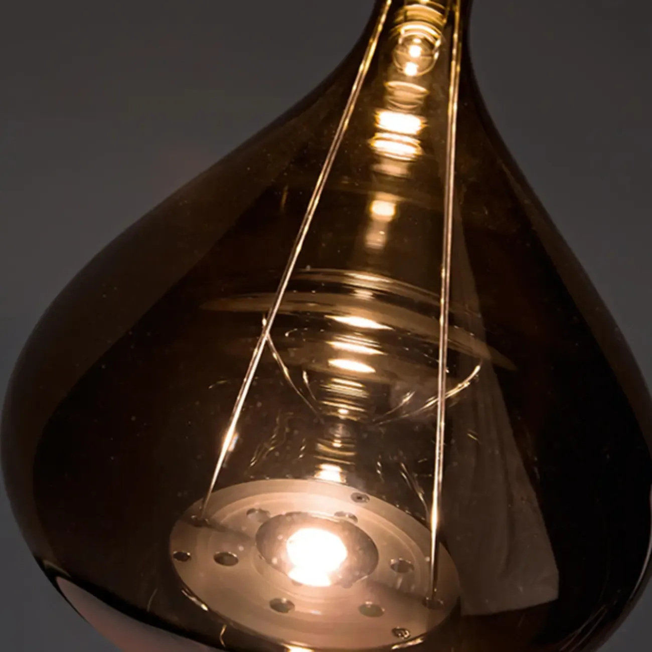 Modern Smoky Glass Sky Fall Pendant Lamp for Living Room Image - 11