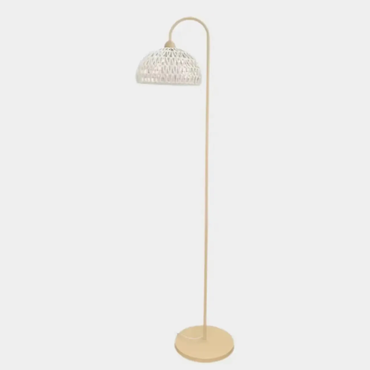Modern Rattan Floor Lamp with Metal Base for Living Room Image - 4
