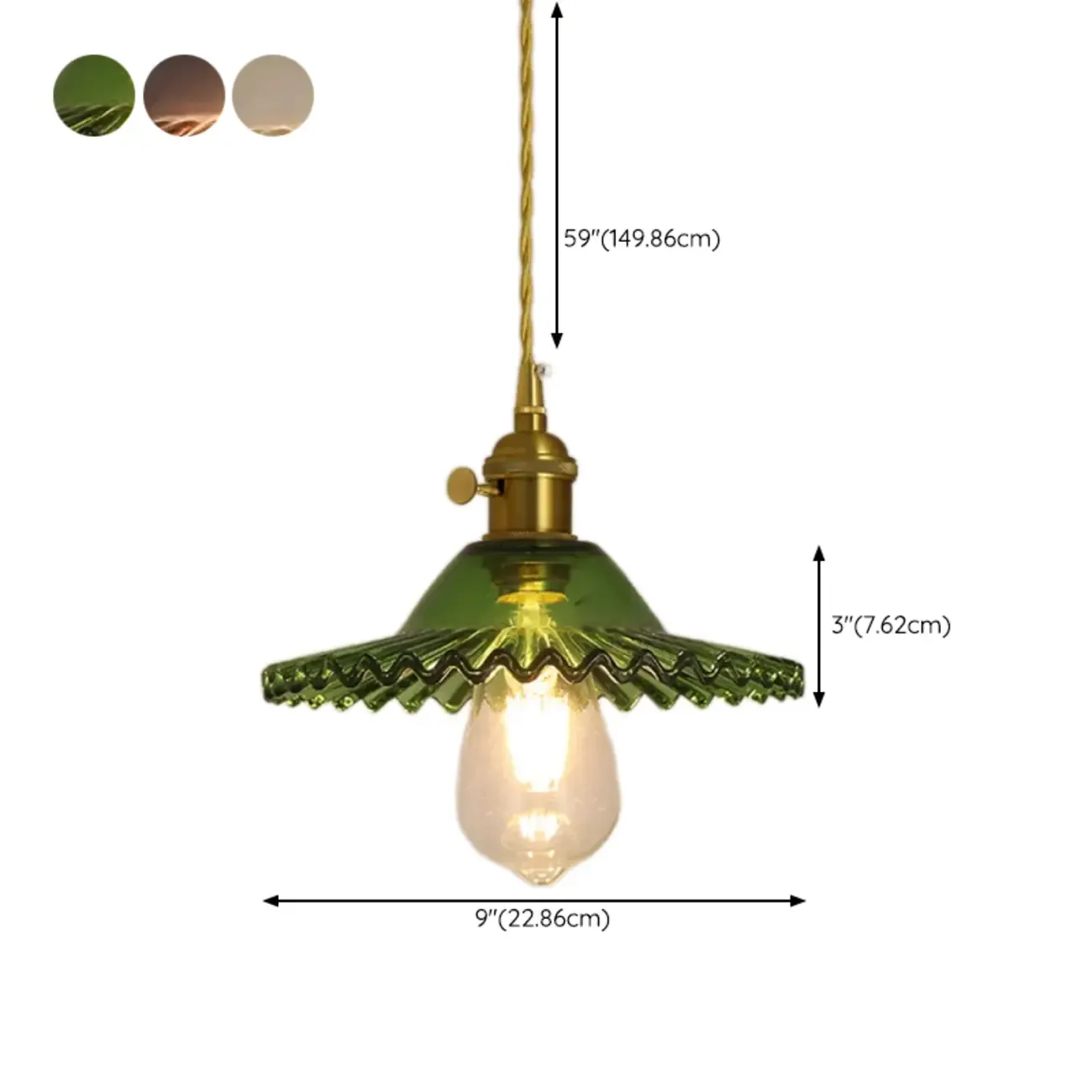 Clear Floral Glass Pendant Light for Modern Living Room #size