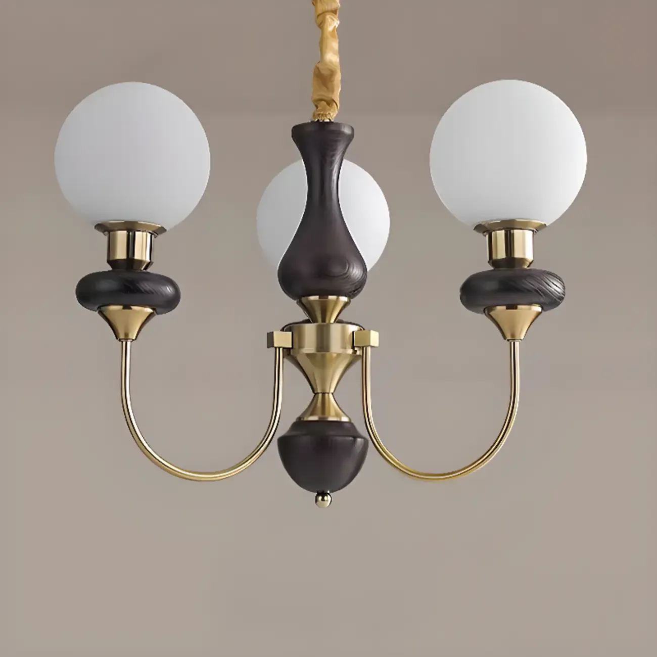 Modern Vintage Globe Chandelier with Glass Lampshade Image - 9