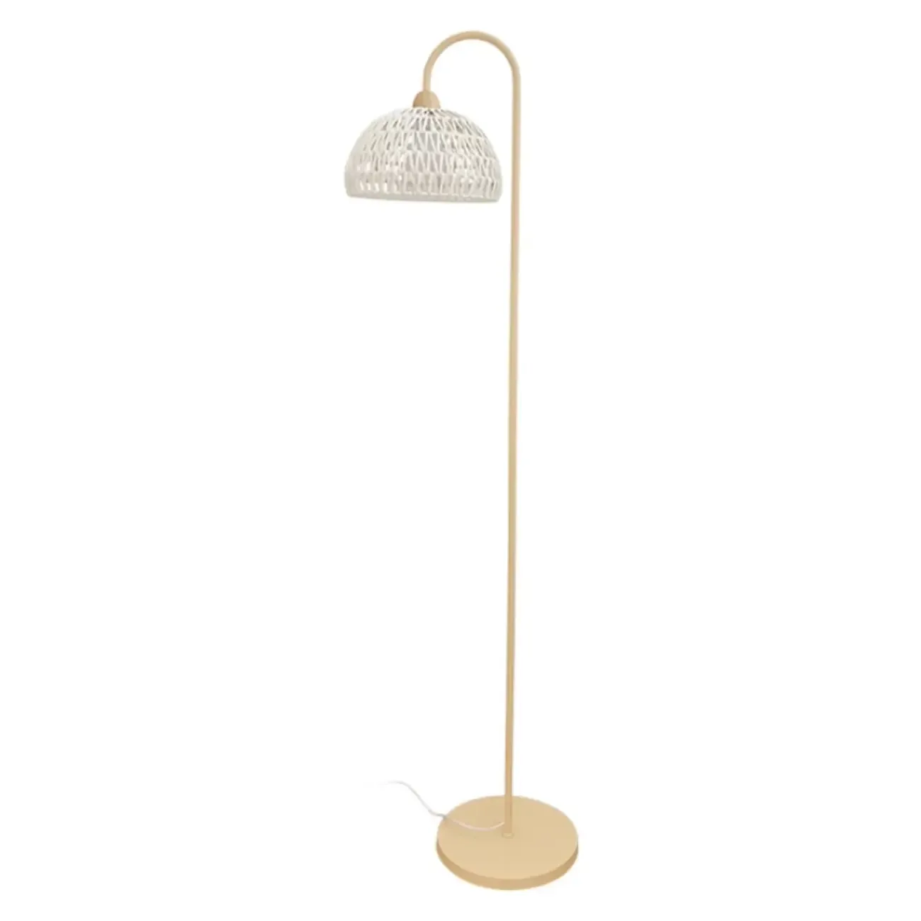 Modern Rattan Floor Lamp with Metal Base for Living Room Image - 5