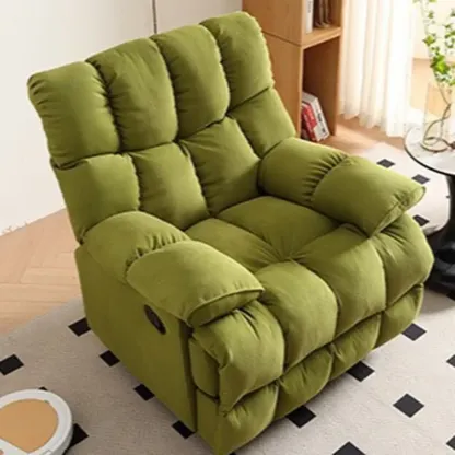 Super Soft Chenille Manual Swivel Rocker Recliner Chair Image - 5