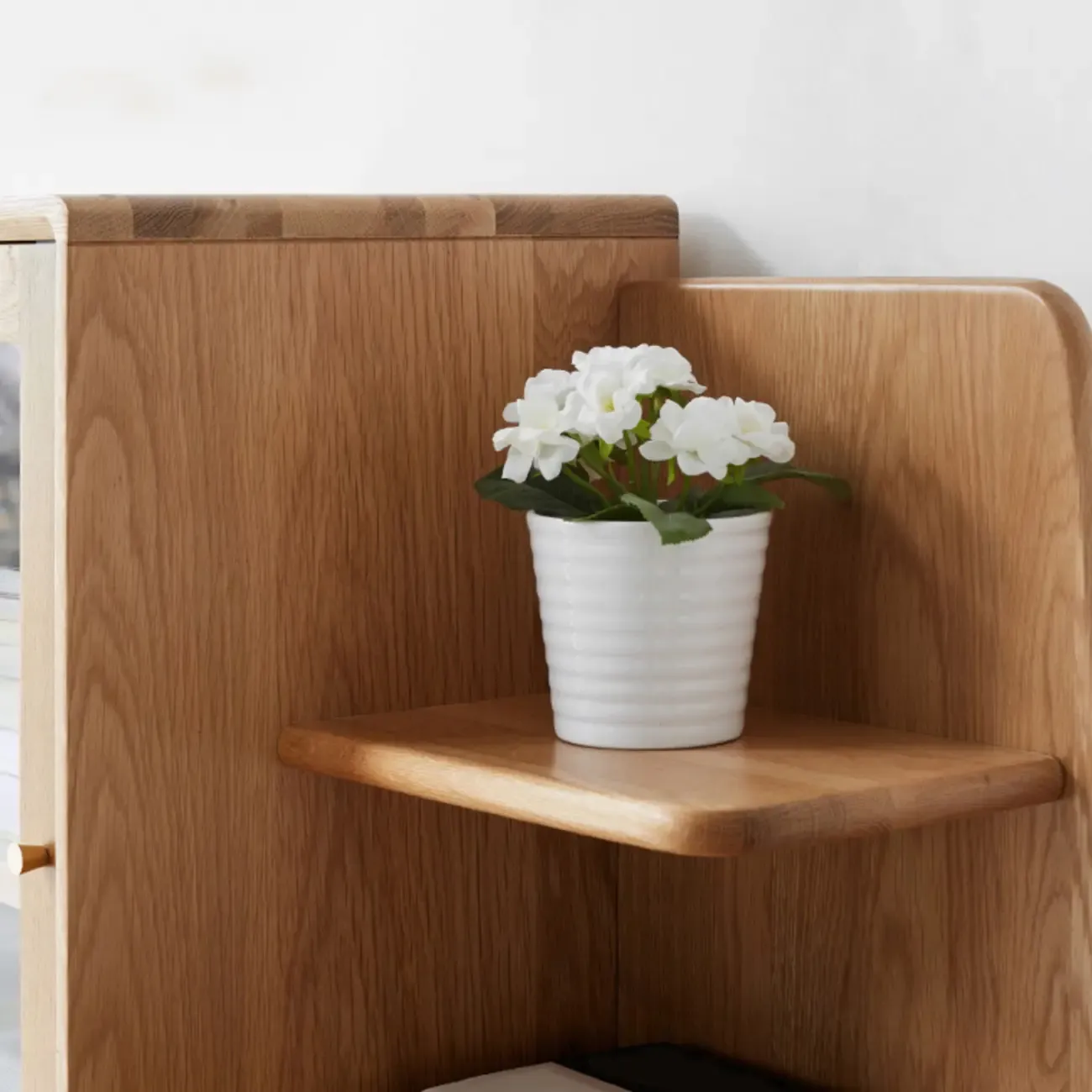 Modern Wooden Writing Desk with Drawers & Shelves in Walnut Image - 12
