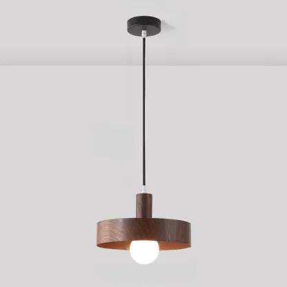 Minimalist Mini Wood Globe Pendant Light for Bedside Image - 10