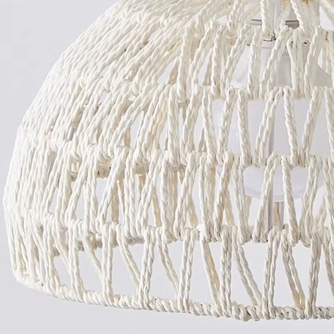 Modern Rattan Floor Lamp with Metal Base for Living Room Image - 6 | homeyfad
