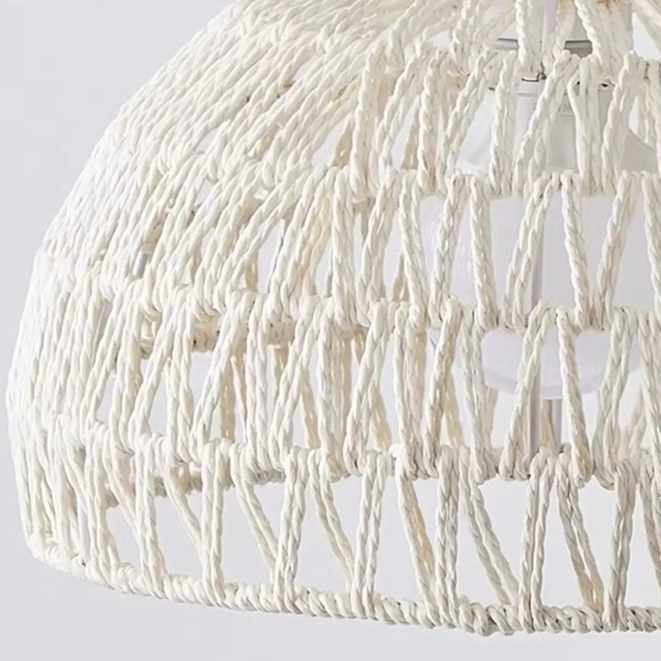 Modern Rattan Floor Lamp with Metal Base for Living Room Image - 6