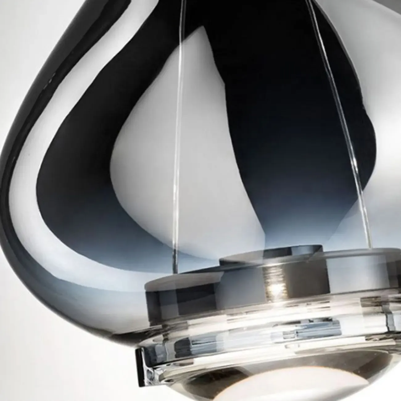 Modern Smoky Glass Sky Fall Pendant Lamp for Living Room Image - 13