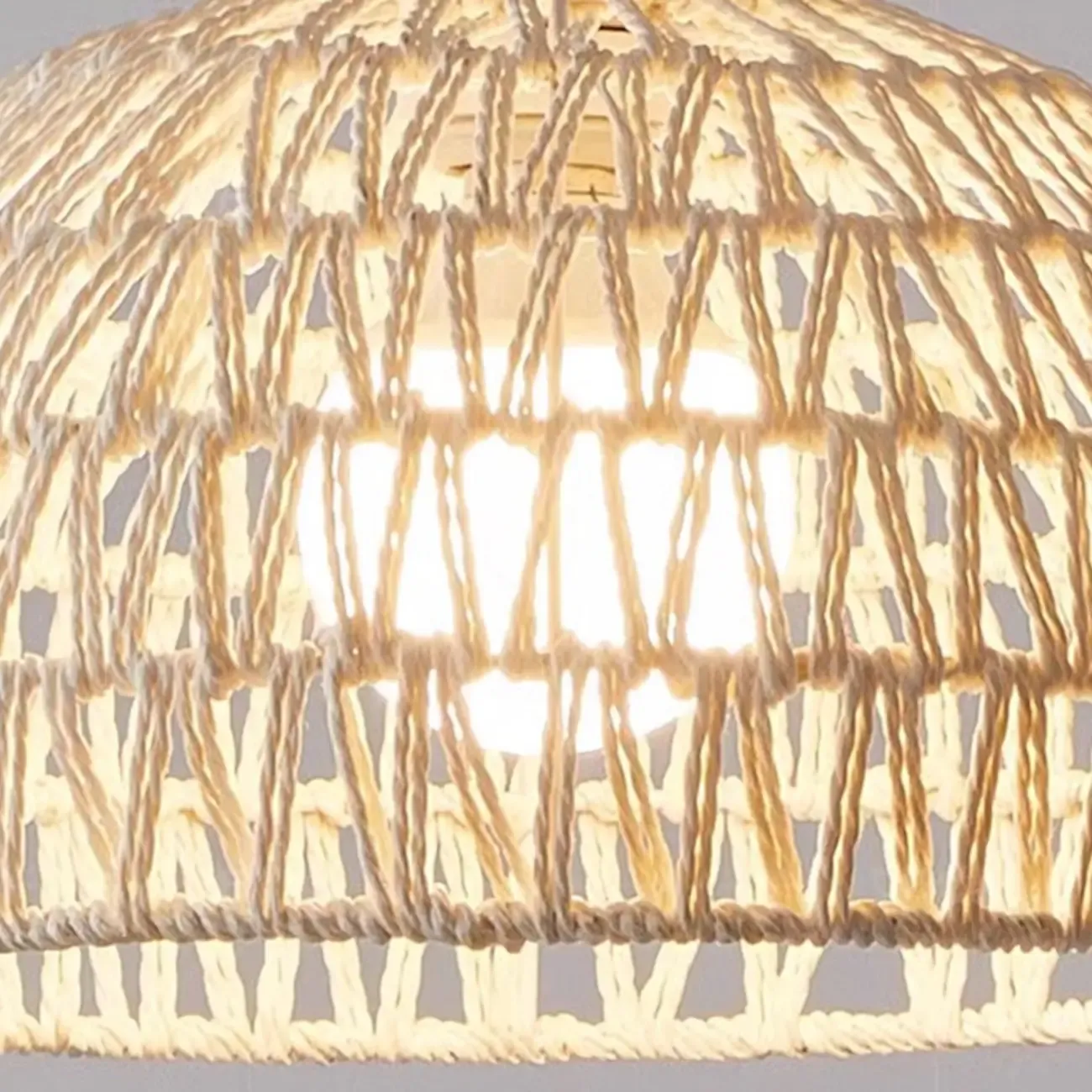 Modern Rattan Floor Lamp with Metal Base for Living Room Image - 7