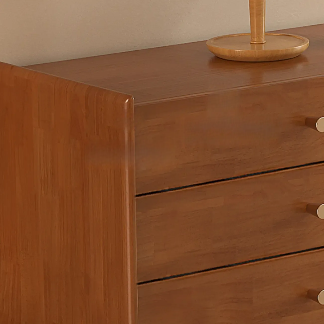 71" Rectangle Cherry Wood TV Stand with Cabinet & Drawers Image - 13