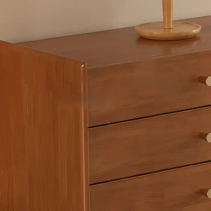 71" Rectangle Cherry Wood TV Stand with Cabinet & Drawers Image - 13