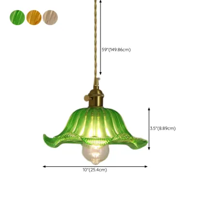 Clear Floral Glass Pendant Light for Modern Living Room Image - 21