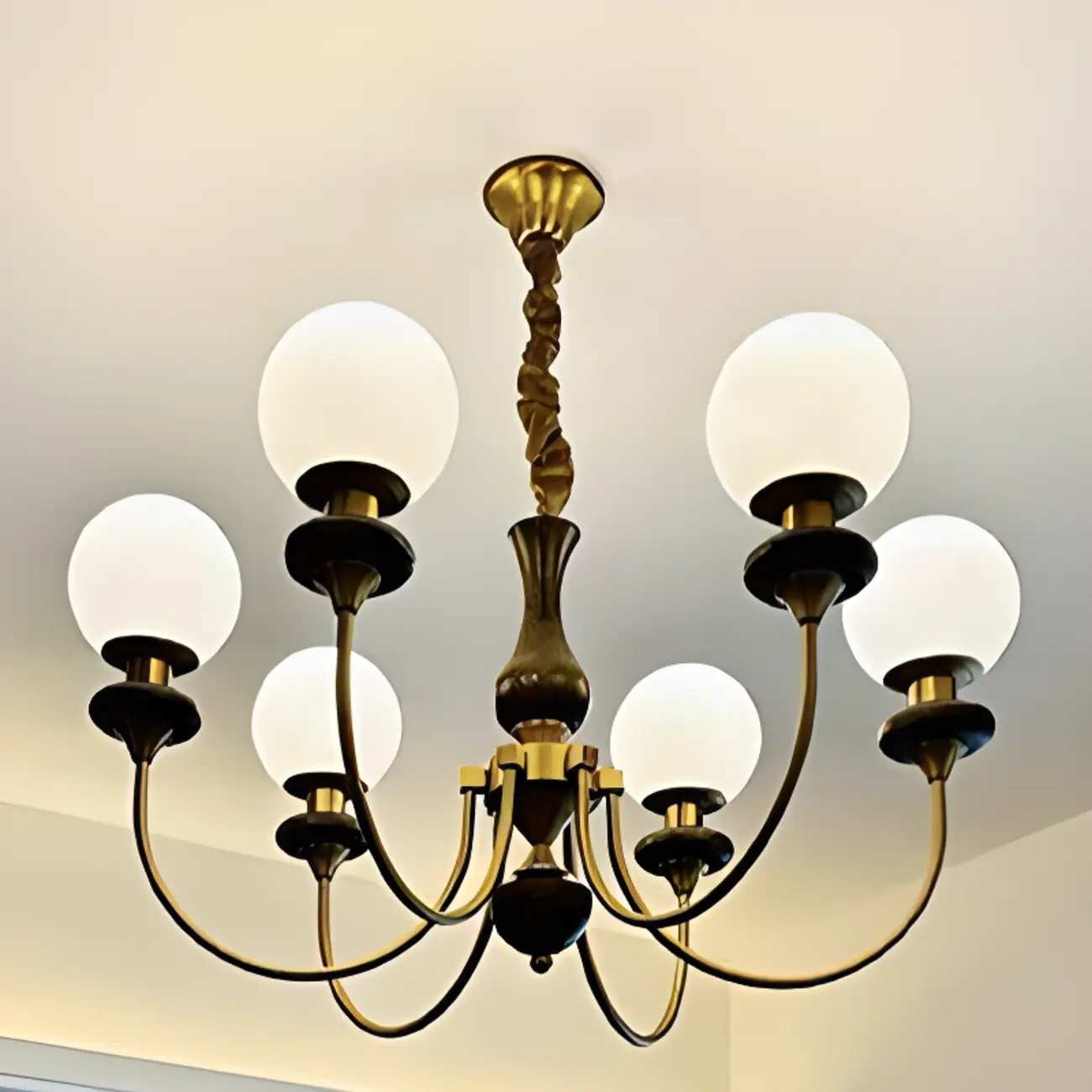 Modern Vintage Globe Chandelier with Glass Lampshade Image - 11 | homeyfad