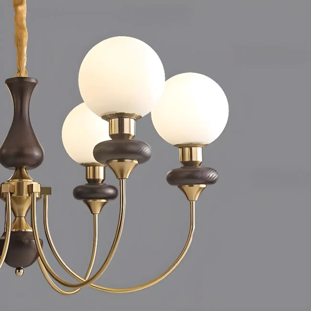 Modern Vintage Globe Chandelier with Glass Lampshade Image - 12