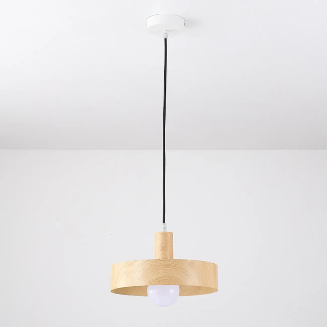 Minimalist Mini Wood Globe Pendant Light for Bedside Image - 18