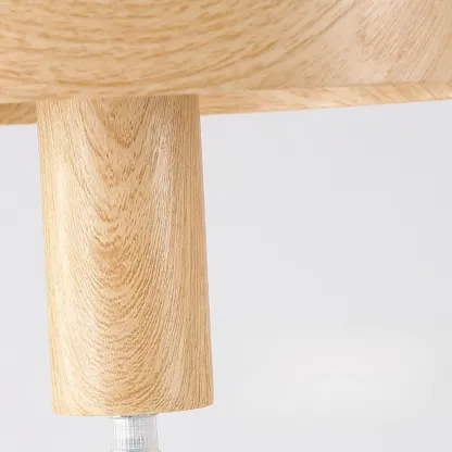 Minimalist Mini Wood Globe Pendant Light for Bedside Image - 19