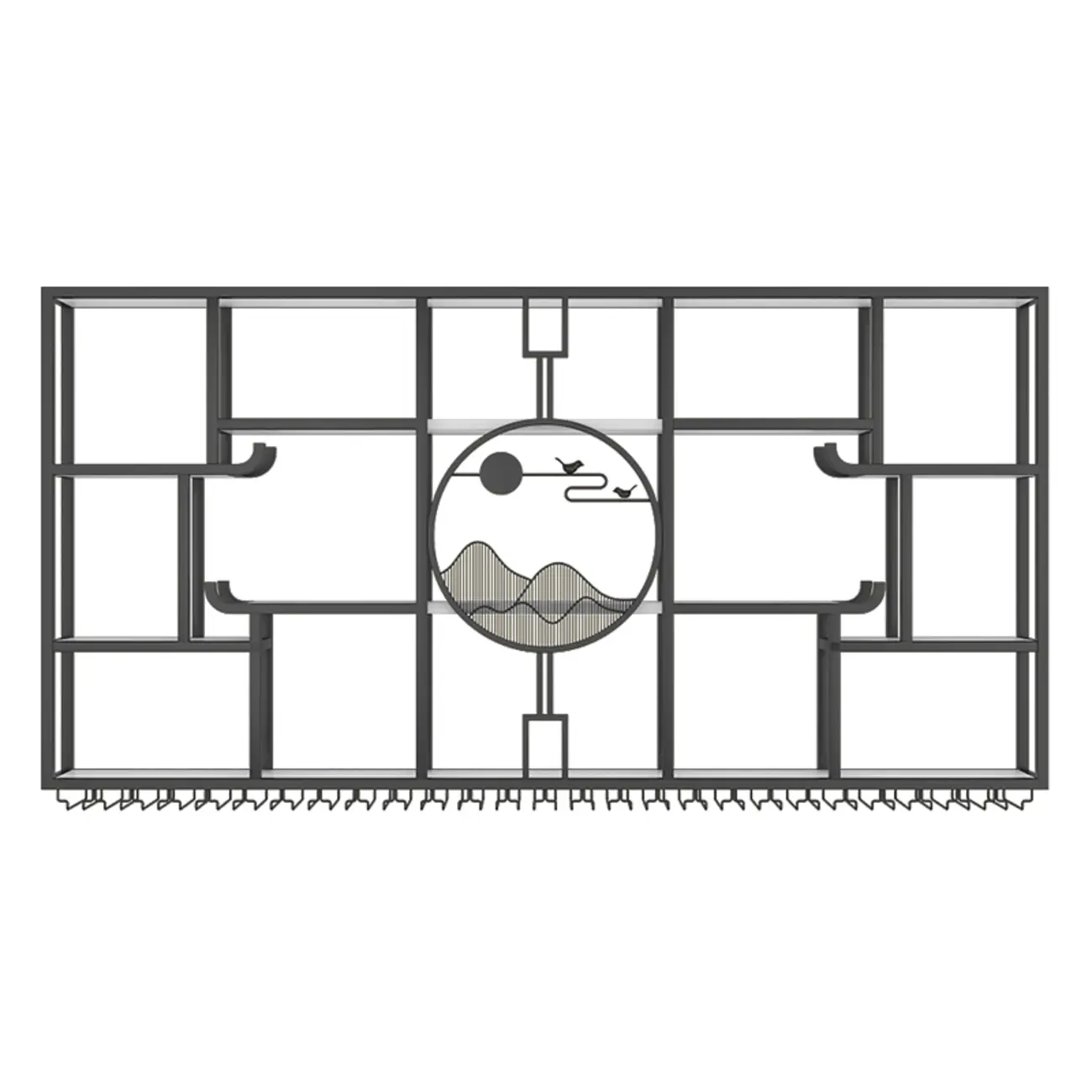 Wall-Mounted Metal Wine Rack with Glass Holder Image - 3 | homeyfad
