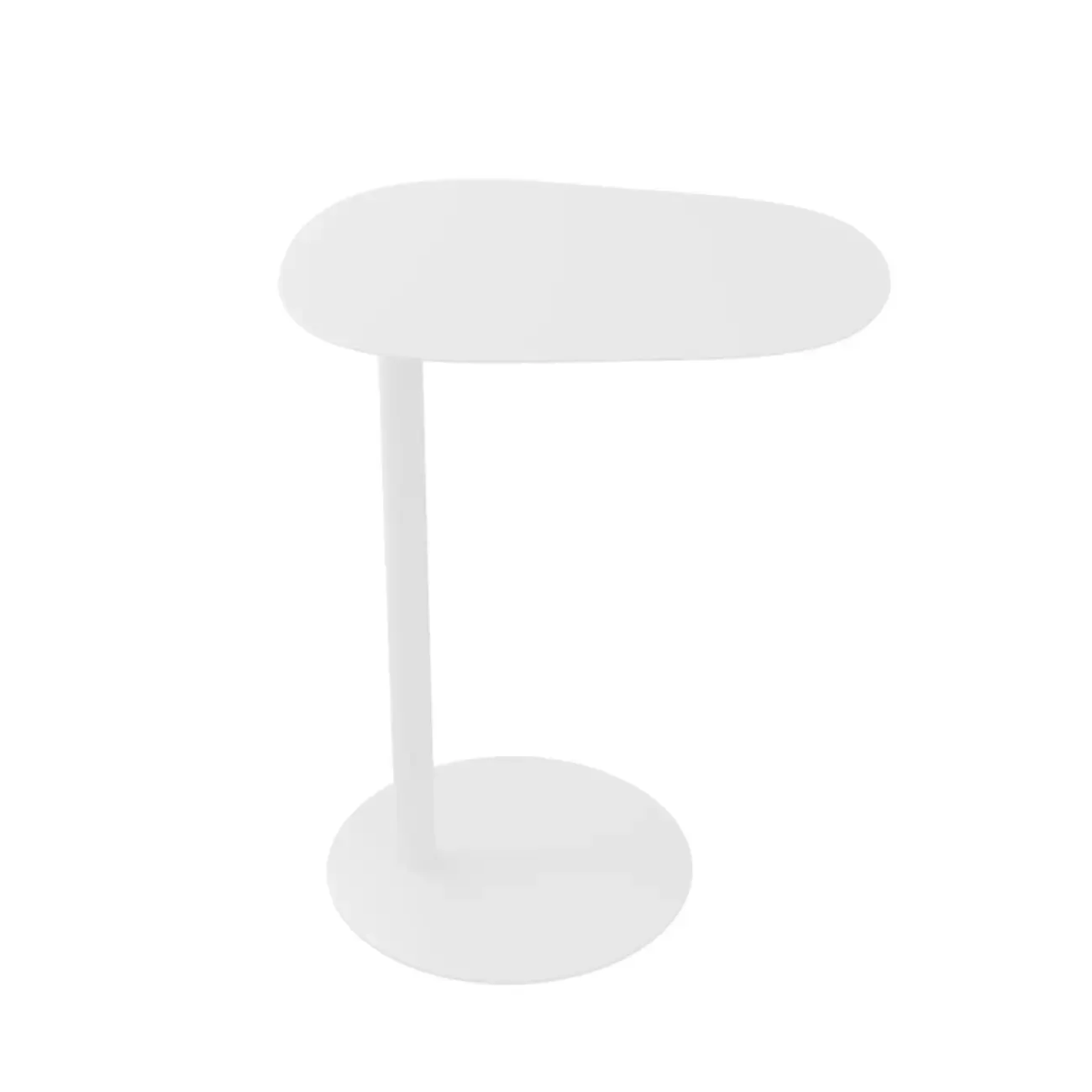 White Round Sintered Stone Top End Table Image - 3