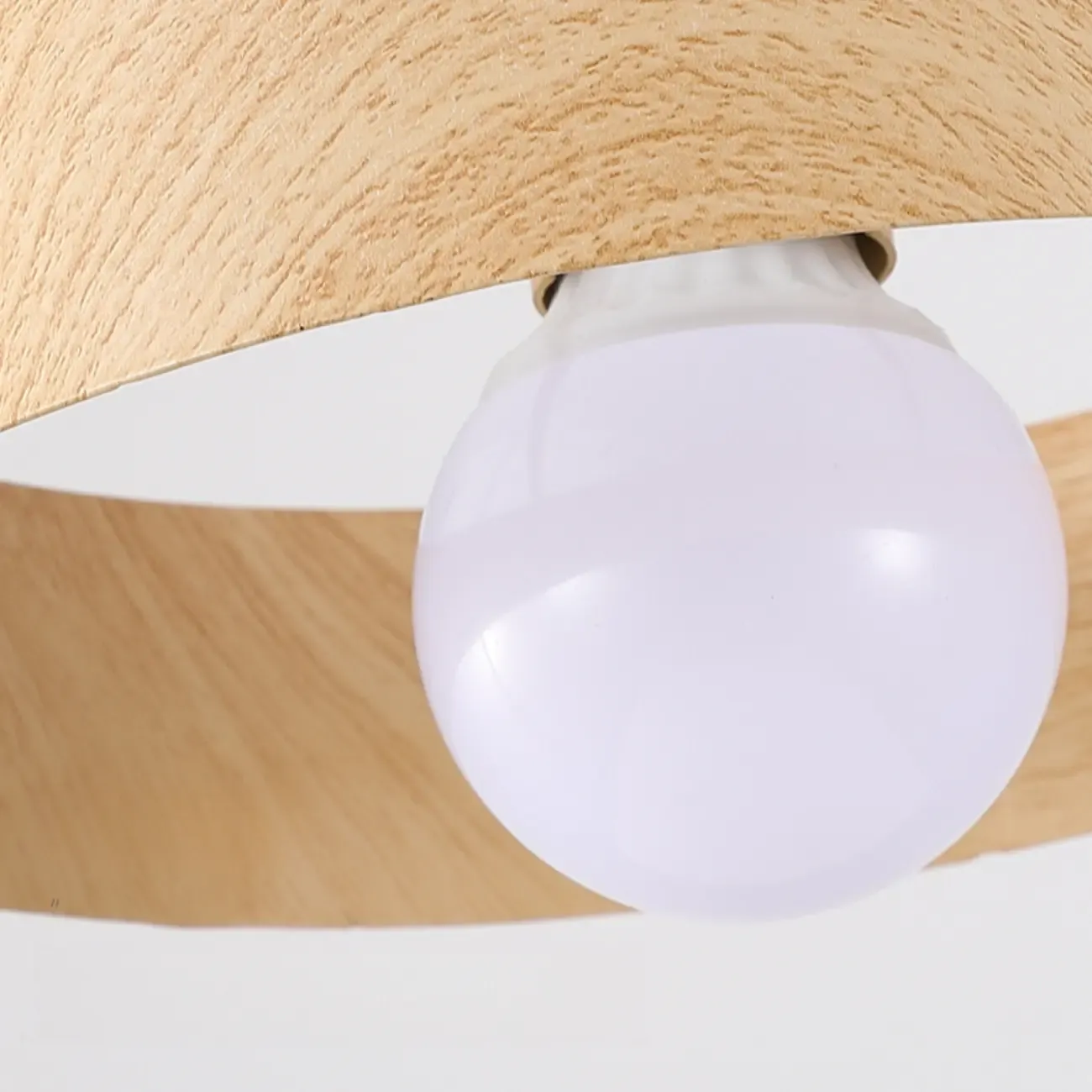Minimalist Mini Wood Globe Pendant Light for Bedside Image - 20