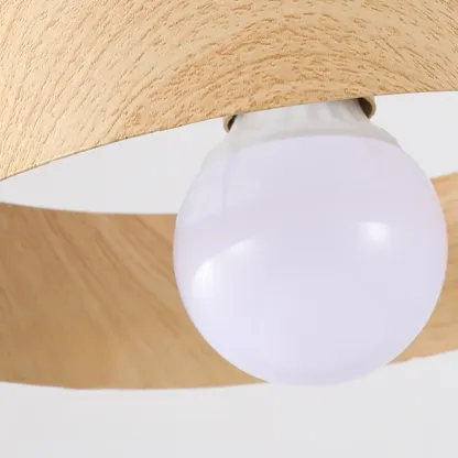 Minimalist Mini Wood Globe Pendant Light for Bedside Image - 20