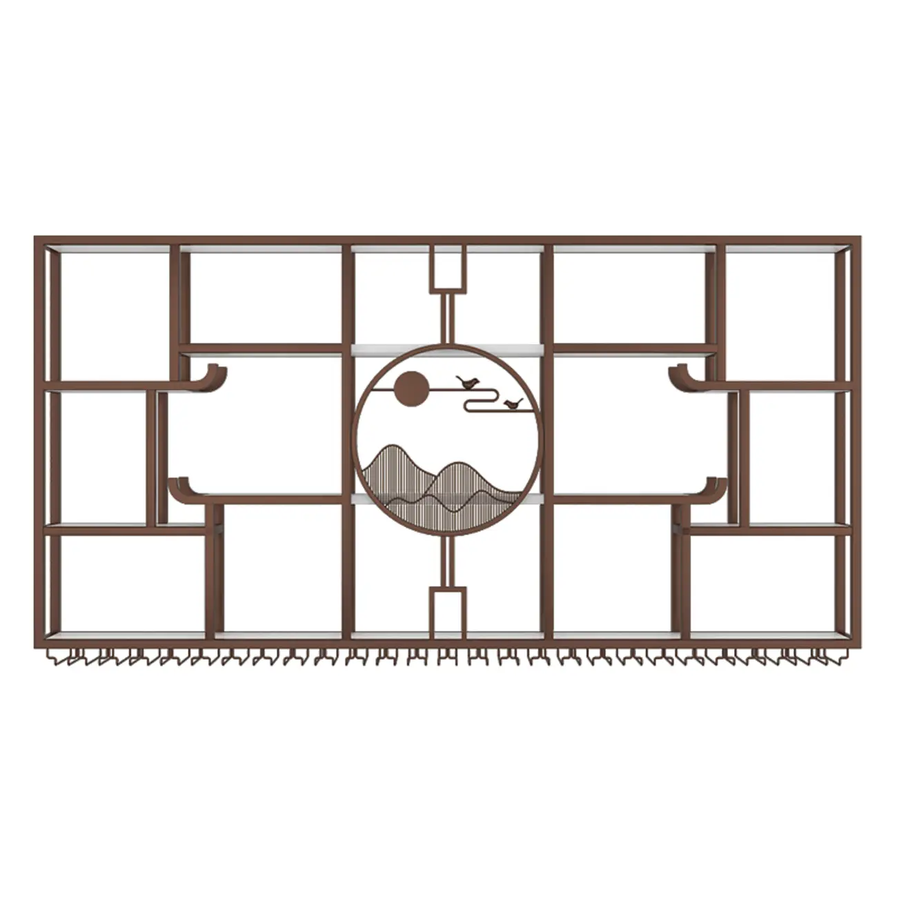 Wall-Mounted Metal Wine Rack with Glass Holder Image - 5 | homeyfad